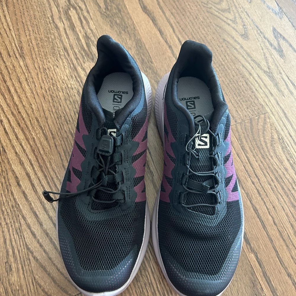 Salomon Athletic Mesh Sneakers in Black and Plum